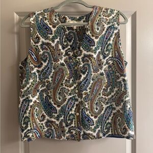 Diane Von Furstenberg Paisley Print Silk Tank Top
